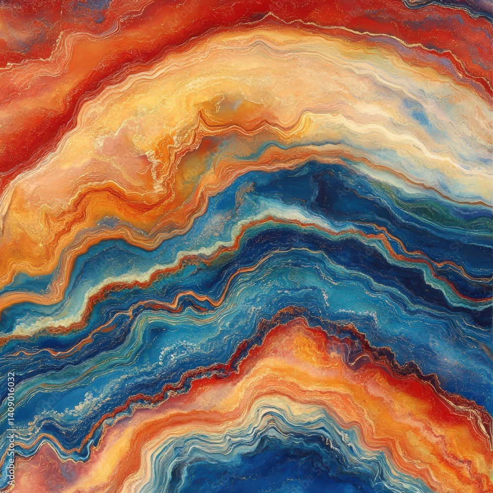 Poster a vivid close-up of a colorful paint wave showcasing artistic expression and texture.