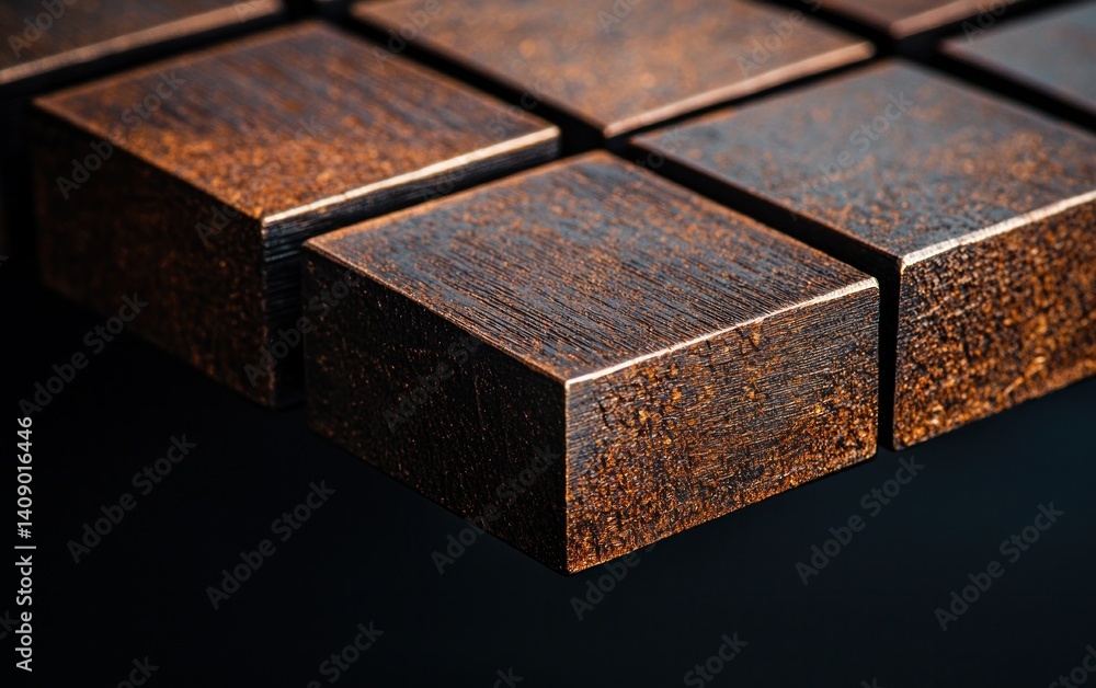 Poster textured dark brown square tiles in grid pattern