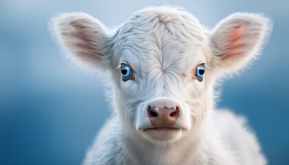 baby white cow 