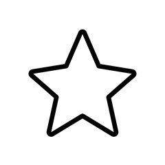 Simple Outline Star Icon on White Background  