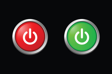 on off icon vector design red and green  
