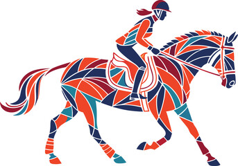 Obraz premium Horse riding illustration vector design isolated on white background.
