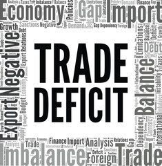 Obraz premium Trade Deficit word cloud conceptual design isolated on white background.