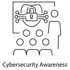 Cybersecurity Awareness Icon. Vector Design