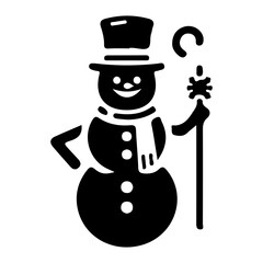 snowman isolated silhouette vector on white background.