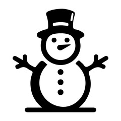 snowman scarf top hat vector art silhouette
