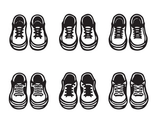 Cricket Shoes set line art