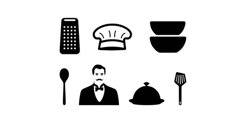 Kitchen Tools Vector Icons | Logo Design Elements Bundle