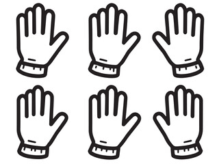 Inner Gloves line art vector illustration