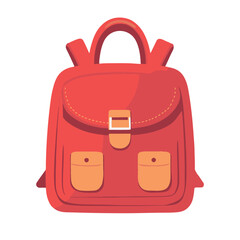 simple red backpack icon simple shapes vector 