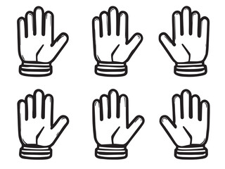 Fototapeta premium Inner Gloves line art vector illustration