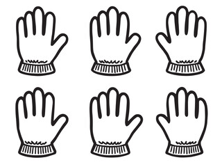 Obraz premium Inner Gloves line art vector illustration