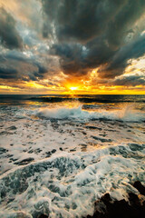 sunset over the sea