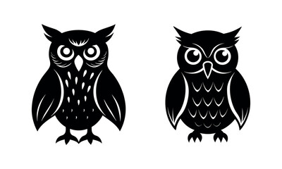 Owl  silhouette Icon Set