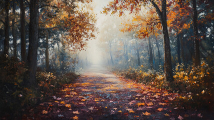 Fototapeta premium Autumn Forest Path (1)