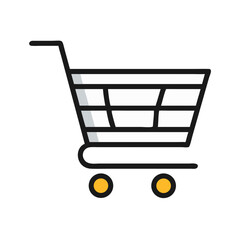 Shopping Cart with Wheels Icon Design