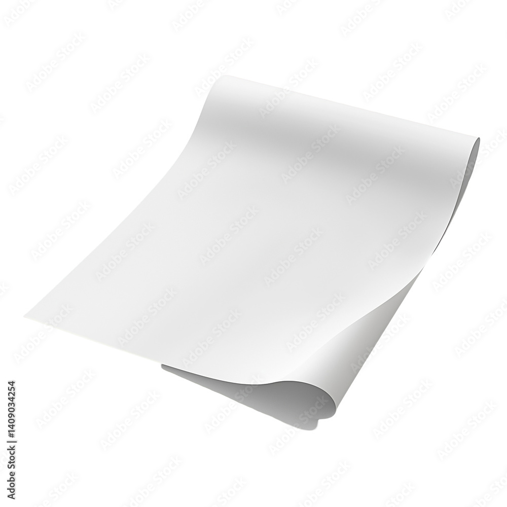 Poster blank white sheet paper mockup on a simple setting isolated on transparent background png