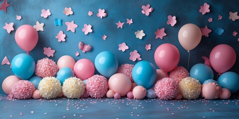 Celebration birthday photocall background festive party digital illustration AI generated art