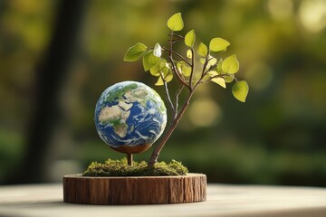 Miniature earth nestled amongst nature's beauty.