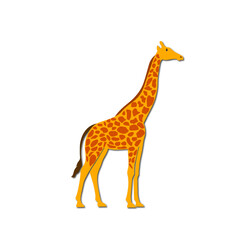 Obraz premium orange giraffe vector with a little black shadow and white background
