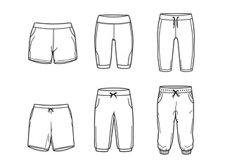 Base layer bottoms line art vector illustration