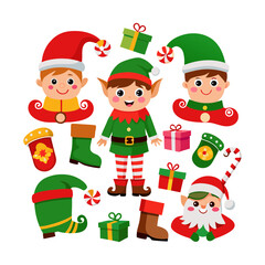 elf hat and feet bundle for Christmas and celebration on happy new year
