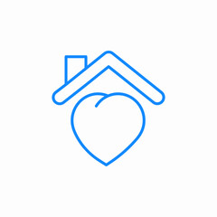 home hearted icon sign vector