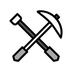 Shovel and Pickaxe Crossed Tools Icon Design