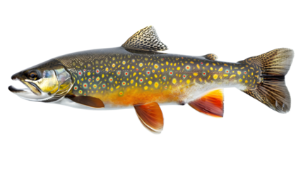 Professional Closeup of a Freshly Caught Male Brook Trout in Spawning Season