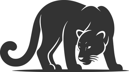 Forest with leopard vector animal silhouette