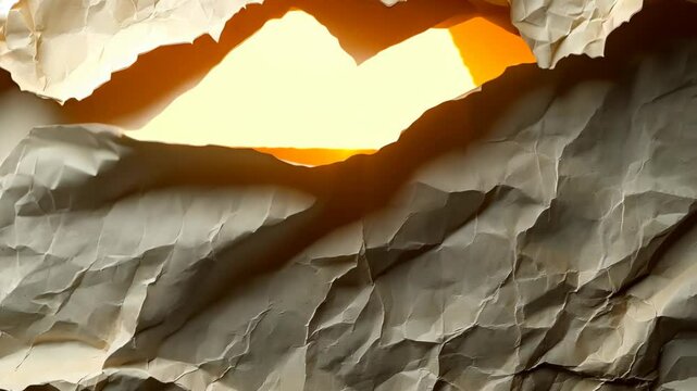 Abstract Crumpled Paper Texture Background: Beige and Brown Shades