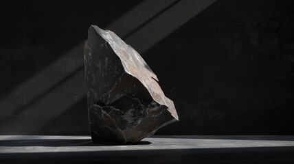 Obraz premium Abstract picture minimal model art ancient object with crack represent period of time. Antique object for education about history of old age and researching geology heritage relic or artifact. AIG53.