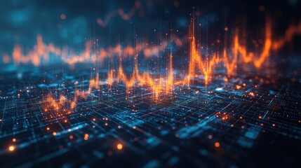 Fototapeta premium Abstract Digital Landscape: Data Visualization of a Futuristic Cyberspace