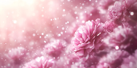 Pink Peonies Blooming in Soft Spring Light
