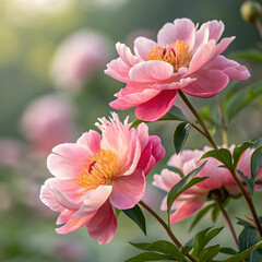 Obraz premium chines peony flowers hd 8k wallpaper stock photog