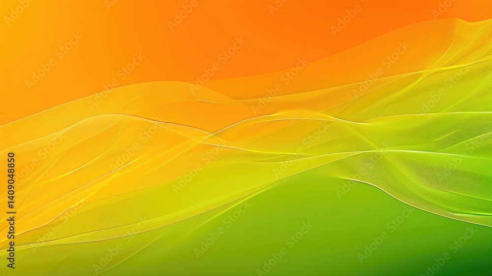 Poster the close up abstract picture of the orange and green colour that has been mixing each other, the mi