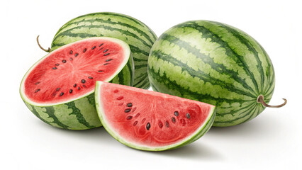 Juicy Watermelon on White Background  