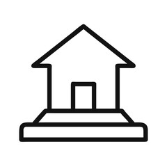 Single House on Base Plate Icon Design