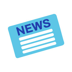 Obraz premium Blue news icon with text layout on white background