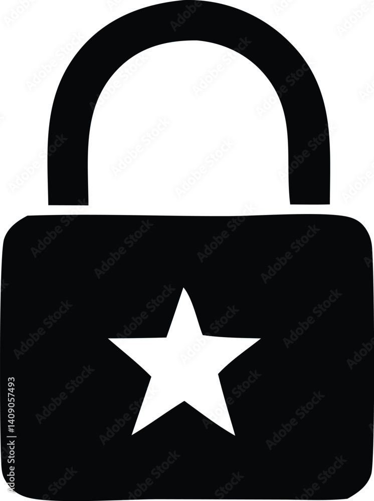 Poster secure star icon vector illustration button for web design