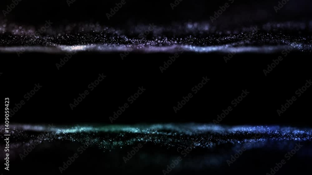 Poster abstract looping colourful dotted waves slow motion copy space background.