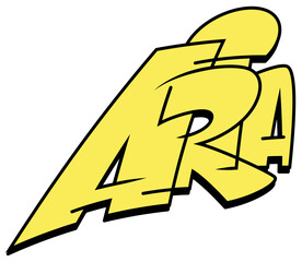 ARIA Graffiti NAME - Street Art Urban Wall TAG - Layered EPS Vector Download for T-shirt, Sticker, Logo, Print, Cut, Sew - drawing