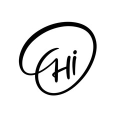 Stylish and Contemporary Greeting Logo Design Featuring Hi in Modern Calligraphy Style