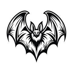 Intricate Bat Stylized Creature with Detailed Wings in Black and White