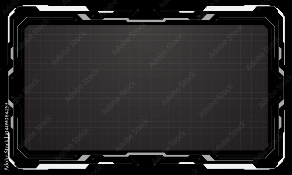 Aufkleber hud frames white grey user interface elements design modern technology futuristic control panel scre