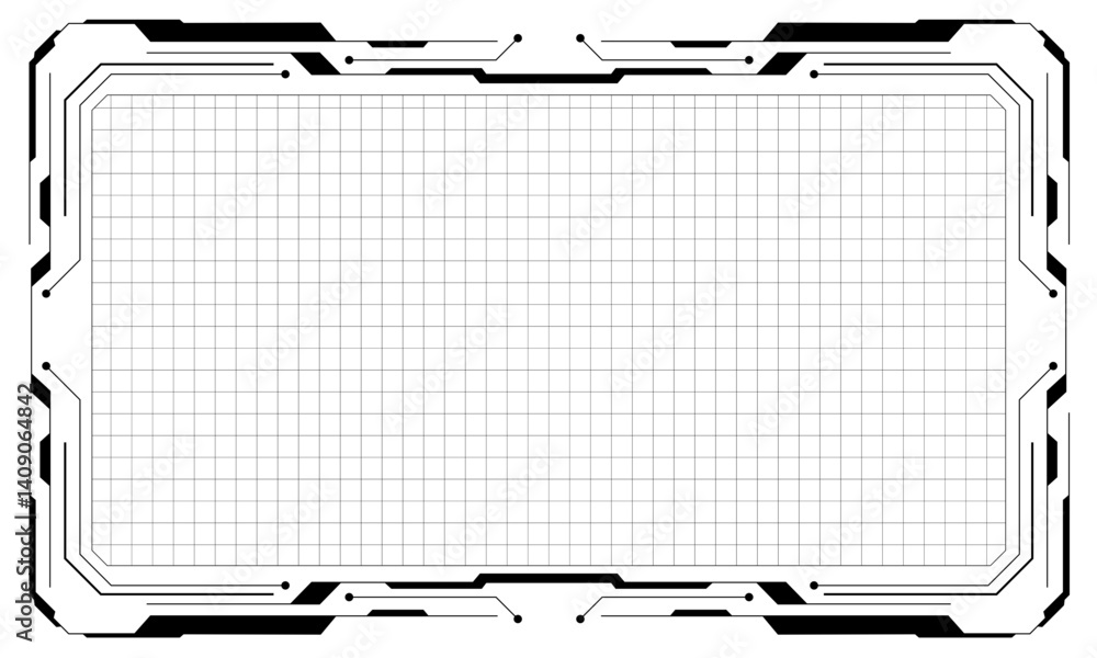 Poster hud frames black user interface elements design modern technology futuristic control panel screen di