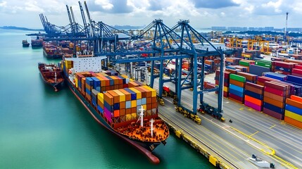 Global Shipping, Container Port Aerial - Aerial Views