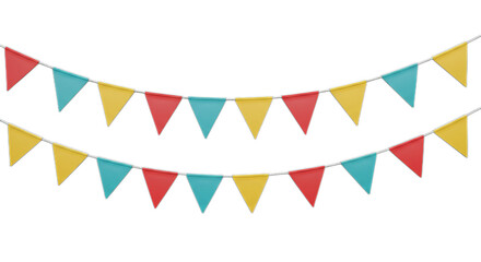 flag garland on white transparent background PNG