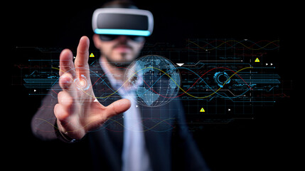 Virtual Reality Experience with Innovative Technology and Data Visualization for Modern Digital Interactions and Future Trends