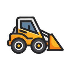Skid Steer Loader Construction Vehicle Icon Design